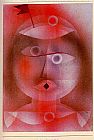 Paul Klee Canvas Paintings - The Mask with the Little Flag